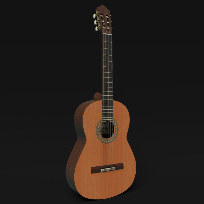 3d model classical guitar